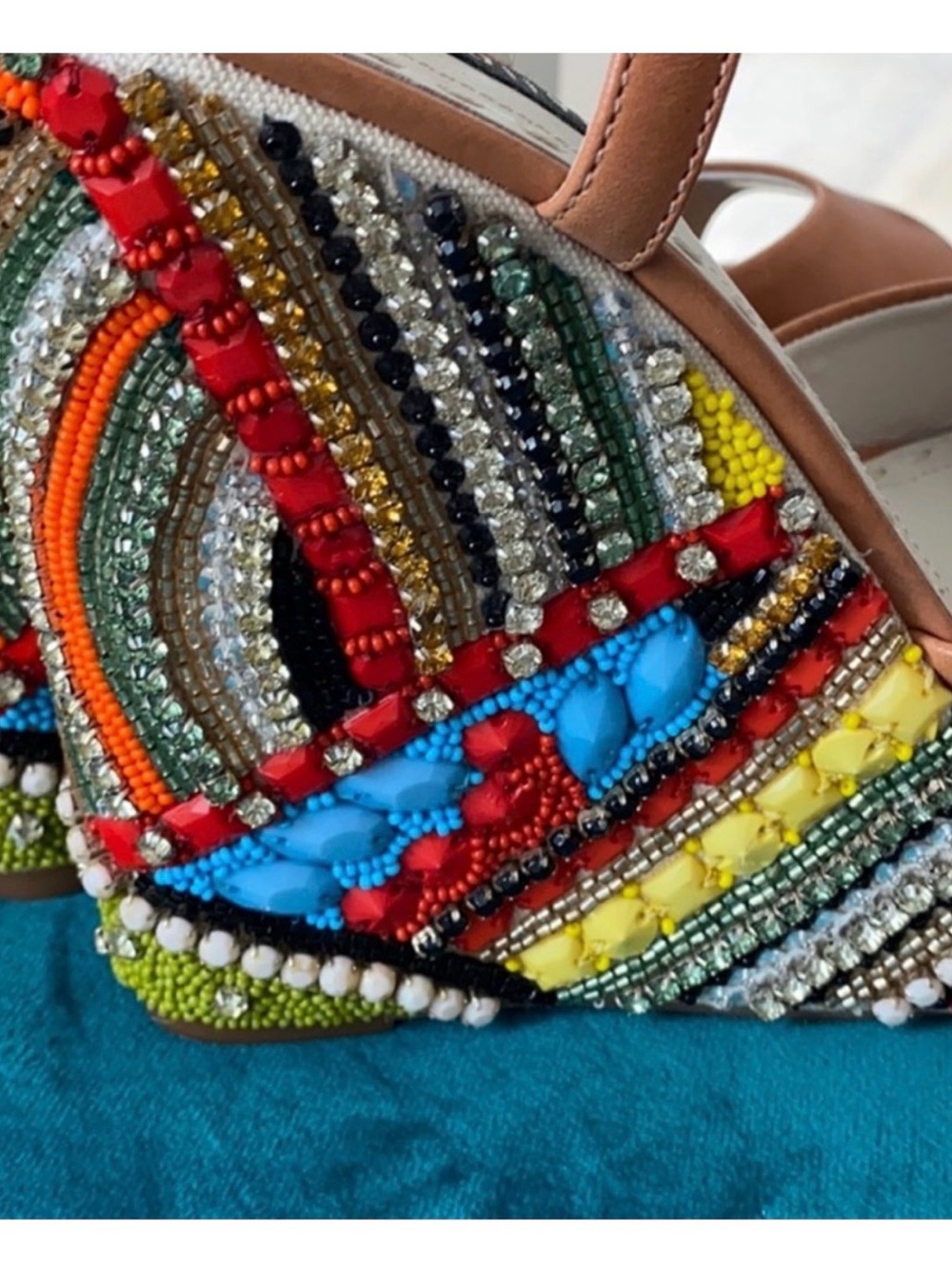 Alice & Olivia beaded  jeweled beaded wedges
